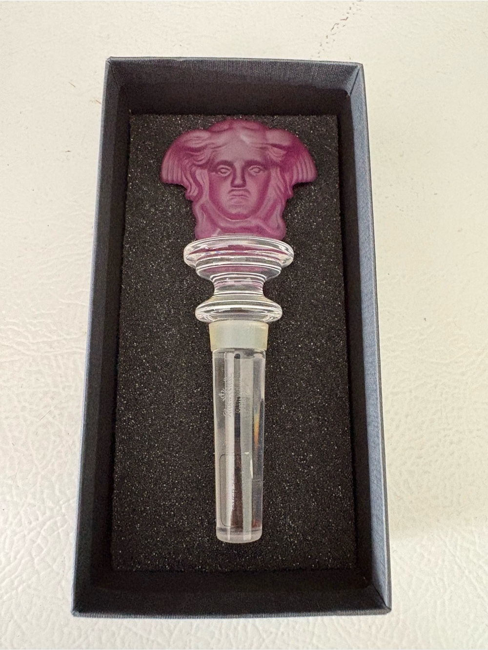 Versace Purple Medusa Head Glass Bottle Stopper